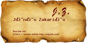 Jónás Zakariás névjegykártya